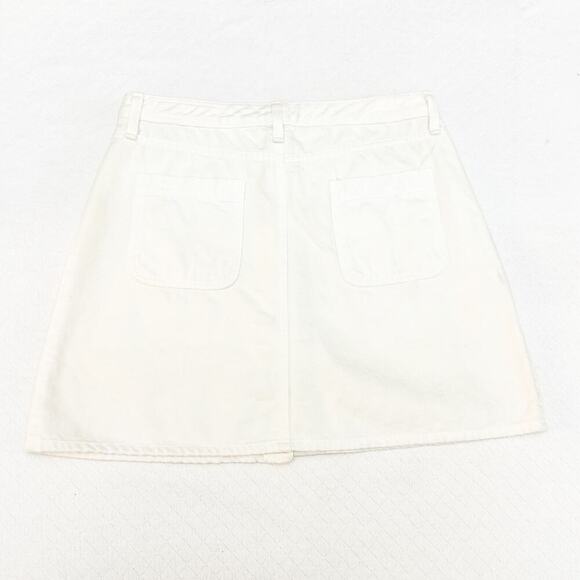 Rag & Bone Silver Button Down A-Line Straight Denim Jeans Skirt Size 29 - Picture 4 of 5